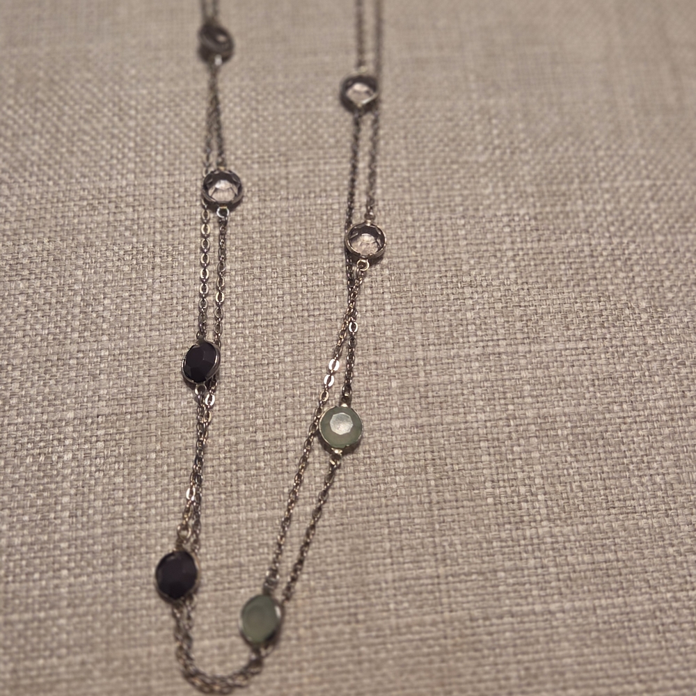 Silver and Black Necklace